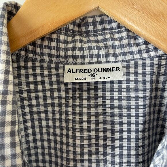 ALFRED DUNNER Gray White Checked Blouse Size 16 - Picture 4 of 8
